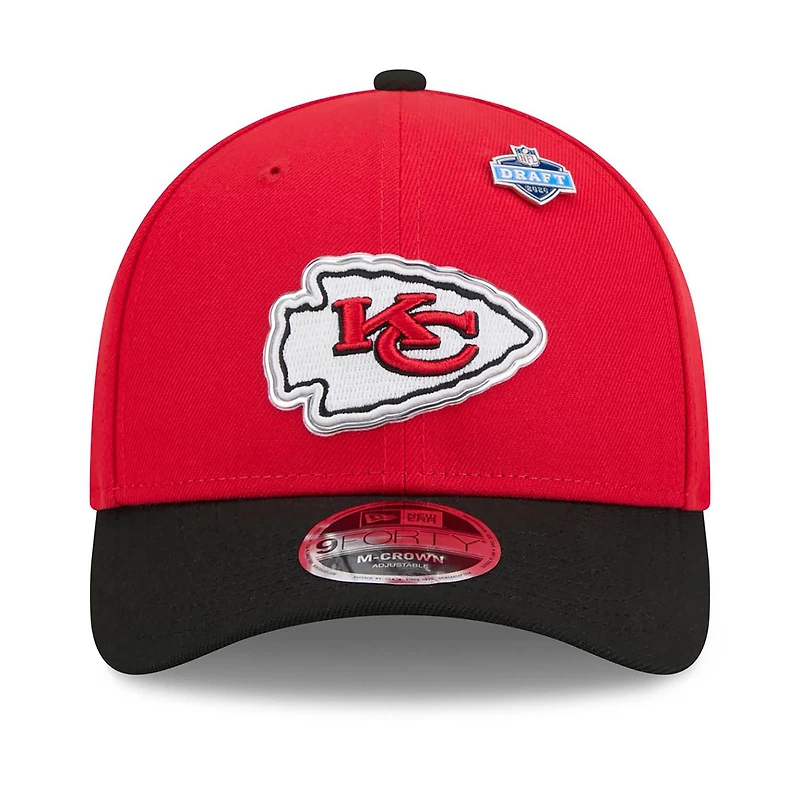 Men's New Era Red/Black Kansas City Chiefs 2026 NFL Draft 9FORTY M-Crown Adjustable Hat