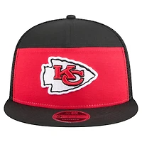 Casquette snapback 9FIFTY rouge/noir pour homme New Era Kansas City Chiefs Outdoor Split Panel