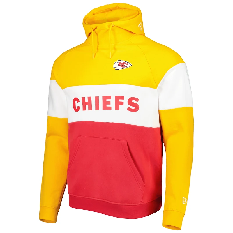 Sweat à capuche New Era rouge et or Kansas City Chiefs pour homme