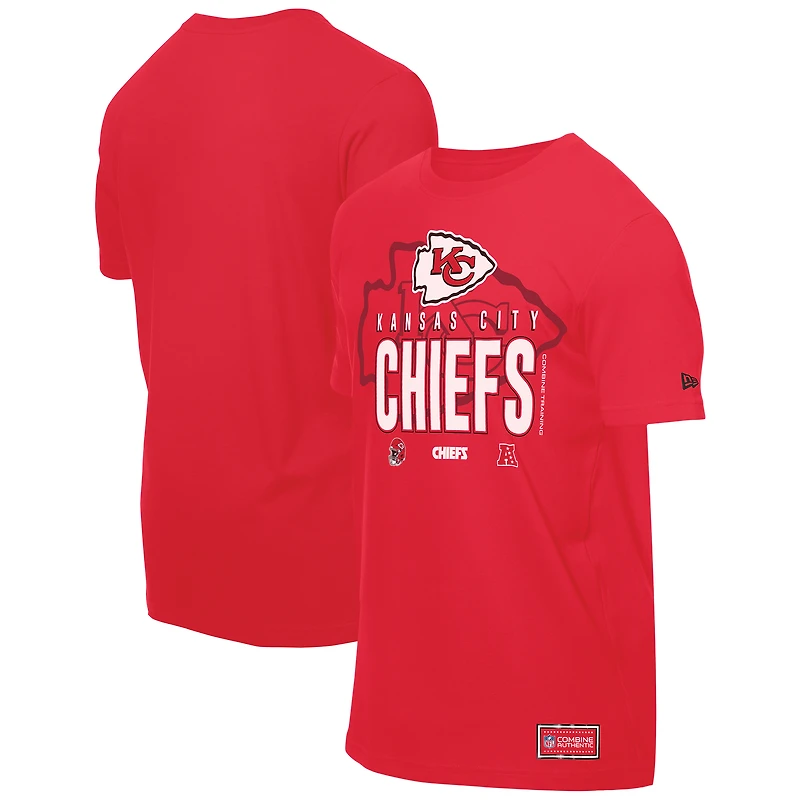 T-shirt rouge New Era pour homme, camp d'entraînement NFL 2025 des Kansas City Chiefs