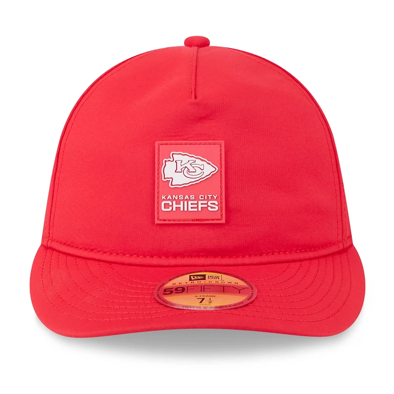 Casquette ajustée New Era rouge Kansas City Chiefs 2025 Sideline Retro Crown 59FIFTY pour homme
