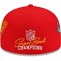 Men's New Era Red Kansas City Chiefs 2x Super Bowl Champions Count The Rings 59FIFTY - Fitted Hat