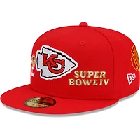 Men's New Era Red Kansas City Chiefs 2x Super Bowl Champions Count The Rings 59FIFTY - Fitted Hat