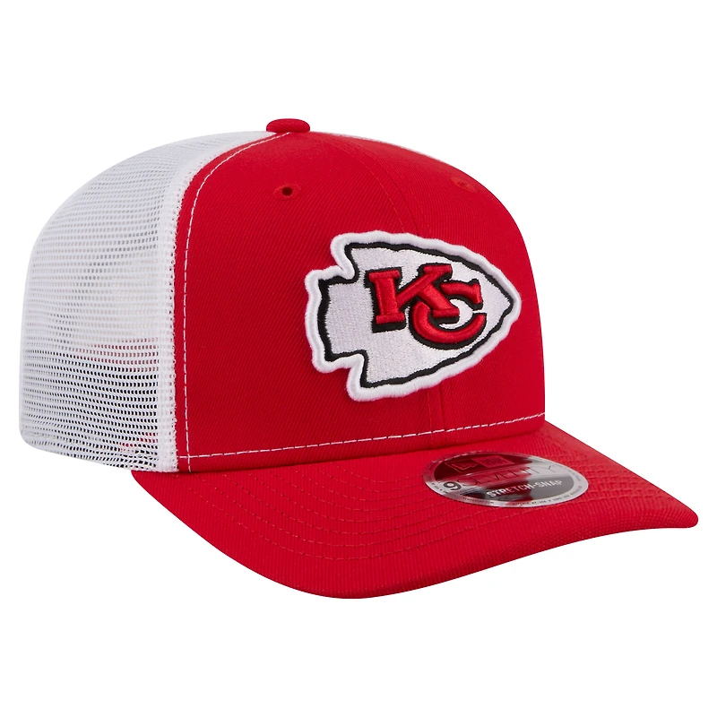 Casquette trucker ajustable New Era rouge Kansas City Chiefs 9SEVENTY pour homme