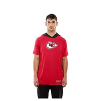Men's New Era  Red Kansas City Chiefs Combine Authentic Hooded Raglan Short-Sleeve T-Shirt