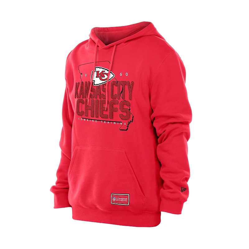 Sweat à capuche rétro authentique des Kansas City Chiefs de New Era pour homme, rouge