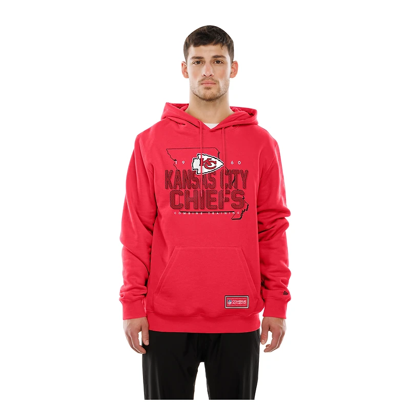 Sweat à capuche rétro authentique des Kansas City Chiefs de New Era pour homme, rouge