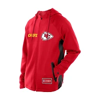 Sweat à capuche zippé intégral rouge New Era Kansas City Chiefs Combine Authentic Raglan Scuba pour homme