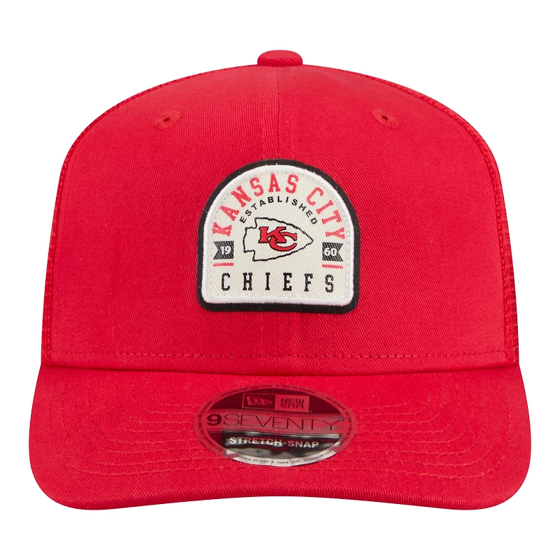 Men's New Era Red Kansas City Chiefs Contest 9SEVENTY Adjustable Trucker Hat