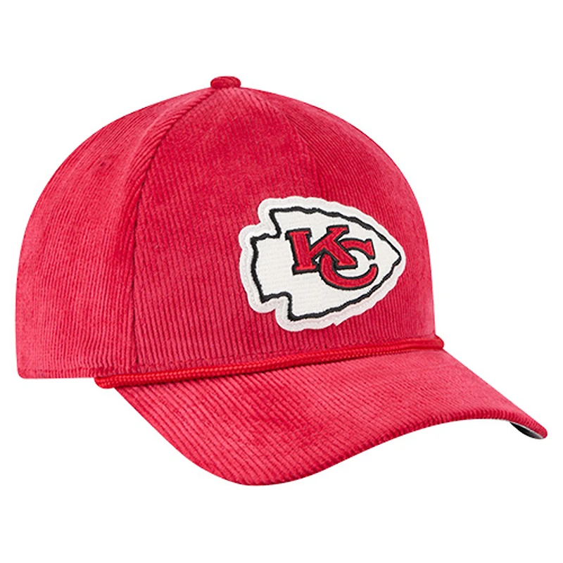 Men's New Era Red Kansas City Chiefs Cord Corduroy 9FORTY A-Frame Adjustable Hat