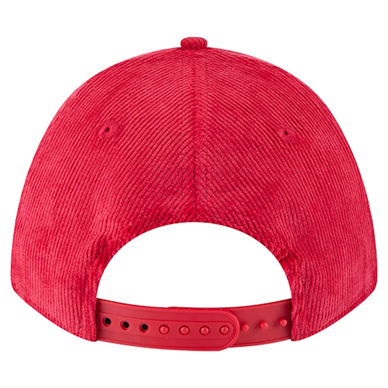 Casquette ajustable en velours côtelé 9FORTY A-Frame rouge des Kansas City Chiefs de New Era pour homme