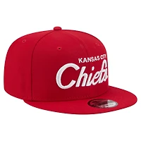Men's New Era  Red Kansas City Chiefs Core Team Script 9FIFTY Snapback Hat