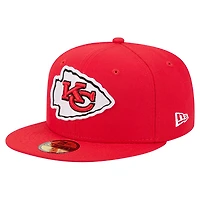 Men's New Era  Red Kansas City Chiefs Group Chat 59FIFTY Fitted Hat