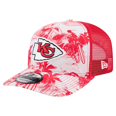 Men's New Era  Red Kansas City Chiefs Hula Trucker 9SEVENTY Adjustable Hat