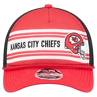 Casquette ajustable New Era rouge Kansas City Chiefs Linear A-Frame 9FORTY pour homme
