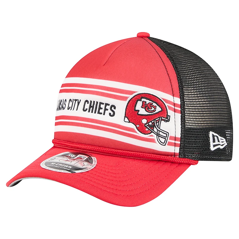 Casquette ajustable New Era rouge Kansas City Chiefs Linear A-Frame 9FORTY pour homme