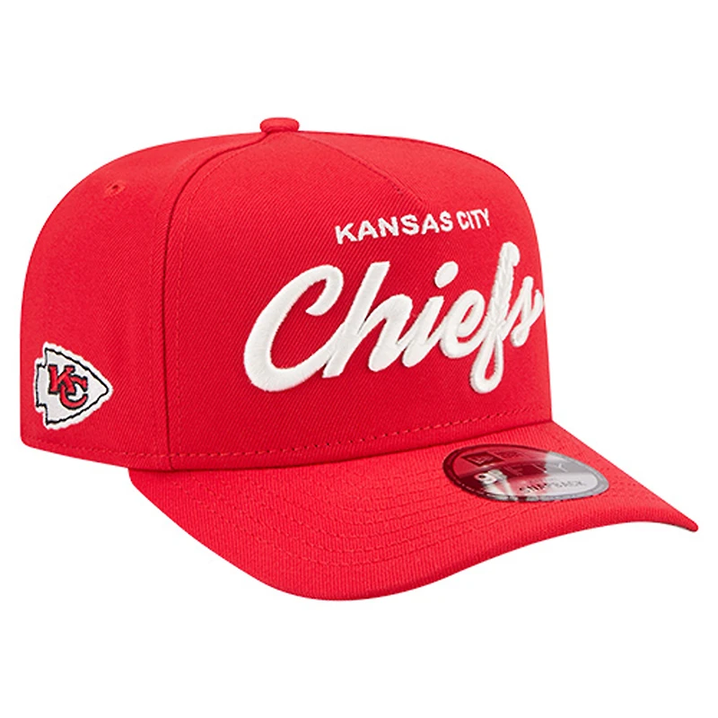 Men's New Era Red Kansas City Chiefs Local Play A-Frame 9FIFTY Snapback Hat