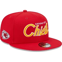 Men's New Era Red Kansas City Chiefs Main Script 9FIFTY Snapback Hat