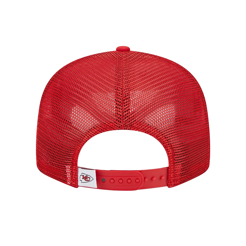 Casquette à visière plate rouge New Era Kansas City Chiefs Main Trucker 9FIFTY pour homme