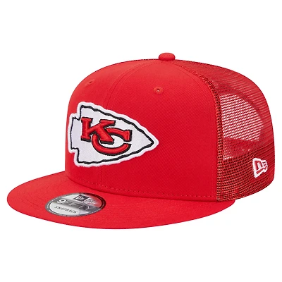 Men's New Era Red Kansas City Chiefs  Main Trucker 9FIFTY Snapback Hat