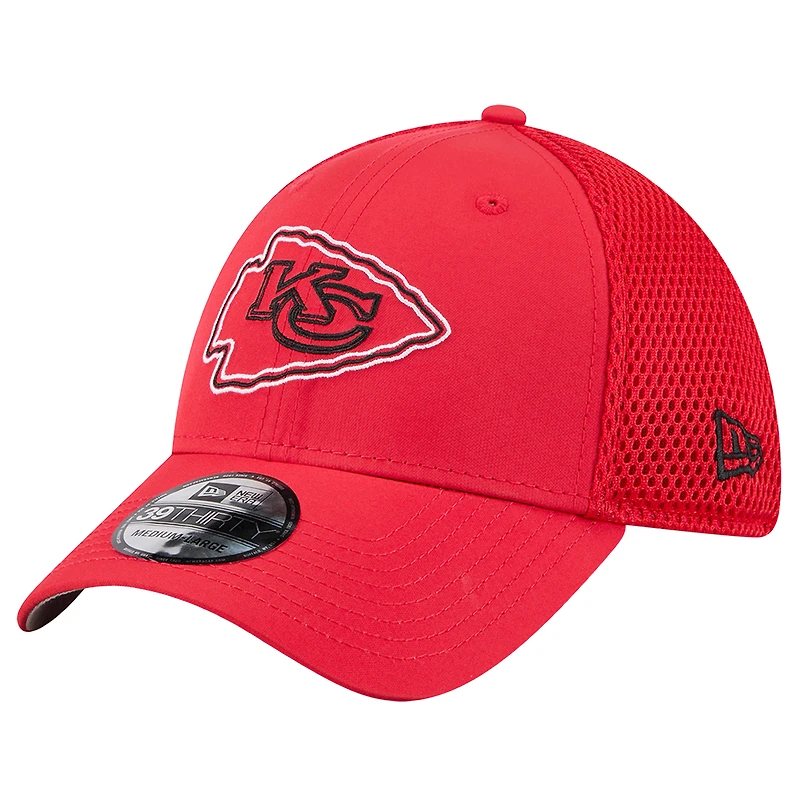 Casquette 39THIRTY Flex Outline rouge des Kansas City Chiefs de New Era pour homme