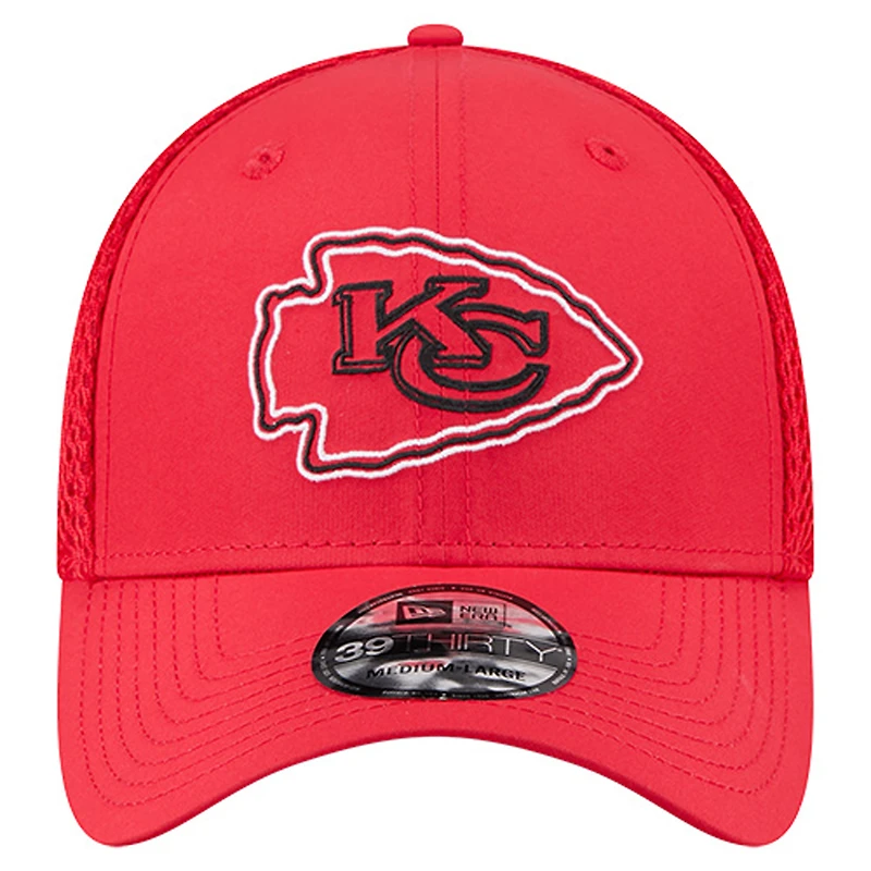 Casquette 39THIRTY Flex Outline rouge des Kansas City Chiefs de New Era pour homme