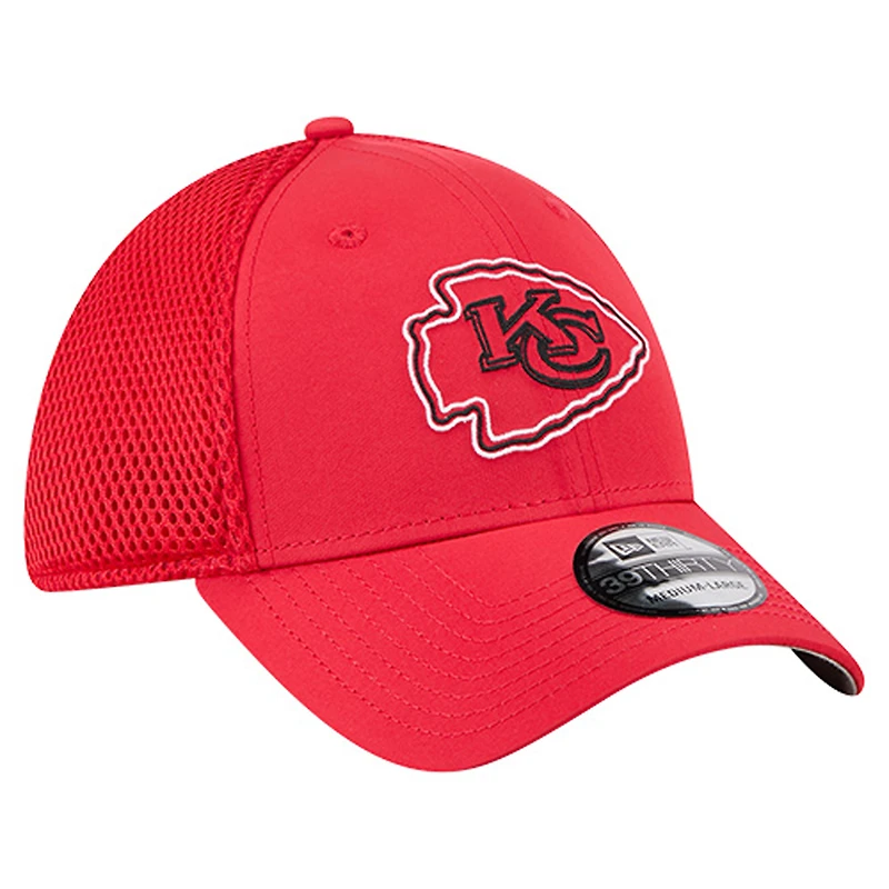 Casquette 39THIRTY Flex Outline rouge des Kansas City Chiefs de New Era pour homme