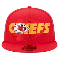 Casquette ajustée New Era rouge Kansas City Chiefs Overlap Wordmark 59FIFTY pour homme