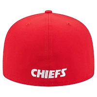 Men's New Era  Red Kansas City Chiefs Overlap Wordmark 59FIFTY Fitted Hat