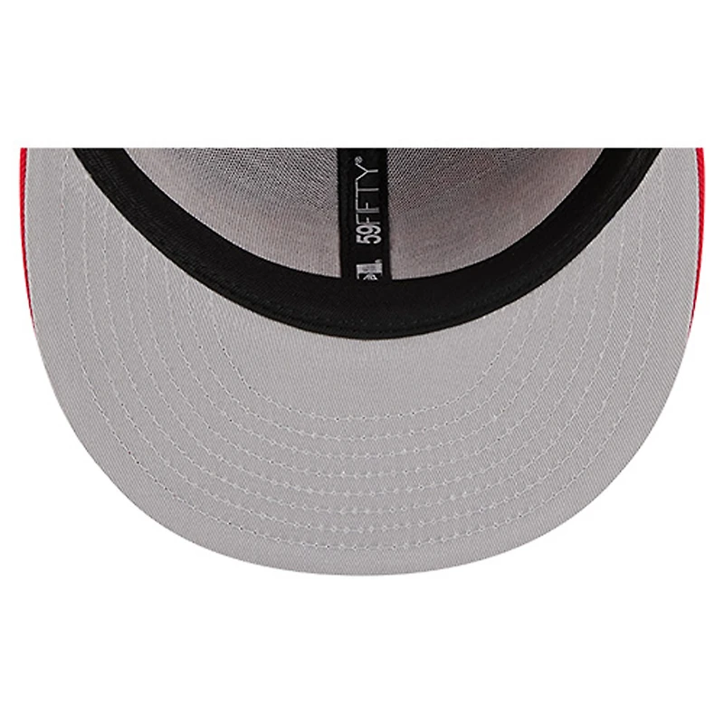 Casquette ajustée New Era rouge Kansas City Chiefs Overlap Wordmark 59FIFTY pour homme