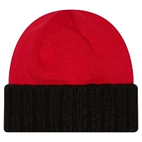Bonnet en tricot oversize à revers rouge Kansas City Chiefs New Era pour homme