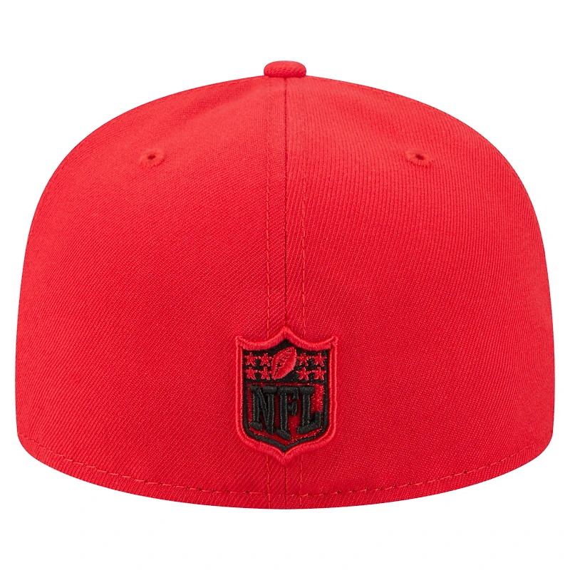 Casquette ajustée surdimensionnée 59FIFTY rouge des Kansas City Chiefs de New Era pour homme