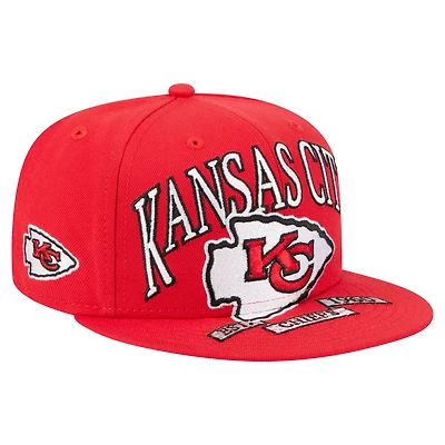 Casquette ajustée surdimensionnée 59FIFTY rouge des Kansas City Chiefs de New Era pour homme