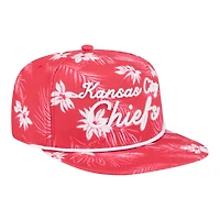 Men's New Era  Red Kansas City Chiefs Palm Print A-Frame 9FIFTY Snapback Hat