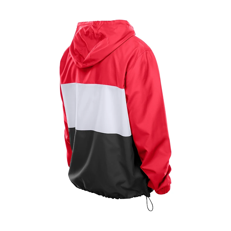 Coupe-vent à capuche zippé quart de tour New Era rouge Kansas City Chiefs pour homme