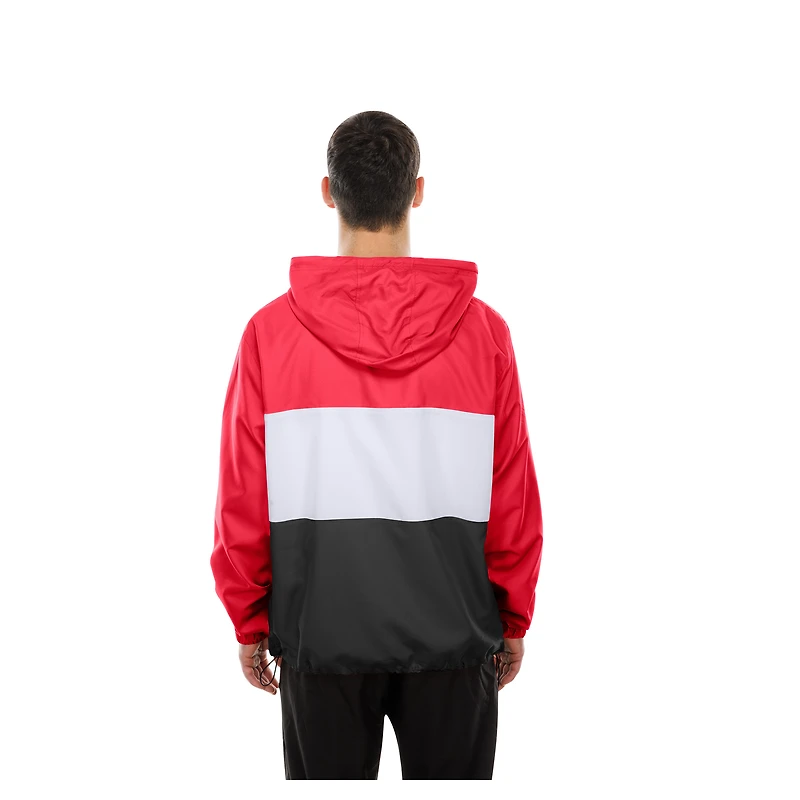 Men's New Era Red Kansas City Chiefs Ripstop Quarter-Zip Hooded Windbreaker