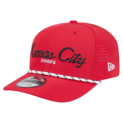Casquette ajustable New Era rouge Kansas City Chiefs Script 9SEVENTY pour homme