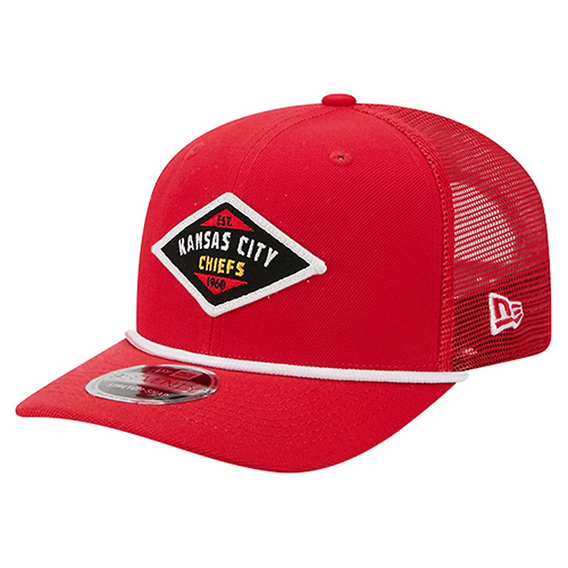 Casquette ajustable 9SEVENTY rouge New Era pour homme des Kansas City Chiefs