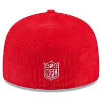 Casquette ajustée 59FIFTY en velours côtelé rouge Kansas City Chiefs New Era pour hommes