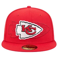 Casquette ajustée Tri-Hit 59FIFTY rouge des Kansas City Chiefs de New Era pour homme