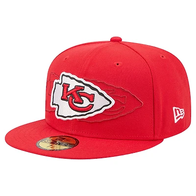 Casquette ajustée Tri-Hit 59FIFTY rouge des Kansas City Chiefs de New Era pour homme
