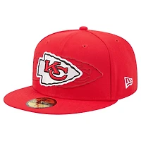 Casquette ajustée Tri-Hit 59FIFTY rouge des Kansas City Chiefs de New Era pour homme