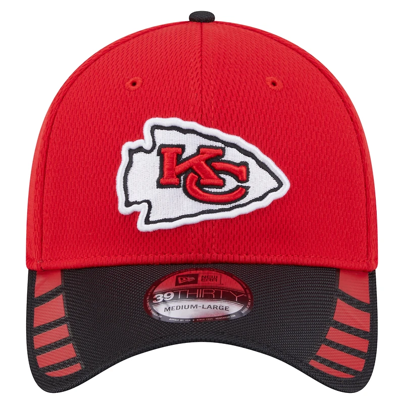 Men's New Era Red Kansas City Chiefs Visor Hit 39THIRTY Flex Hat