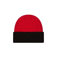 Bonnet en tricot gaufré à revers rouge Kansas City Chiefs New Era pour homme