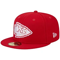 Men's New Era Scarlet Kansas City Chiefs Super Bowl LIV Main Patch 59FIFTY Fitted Hat