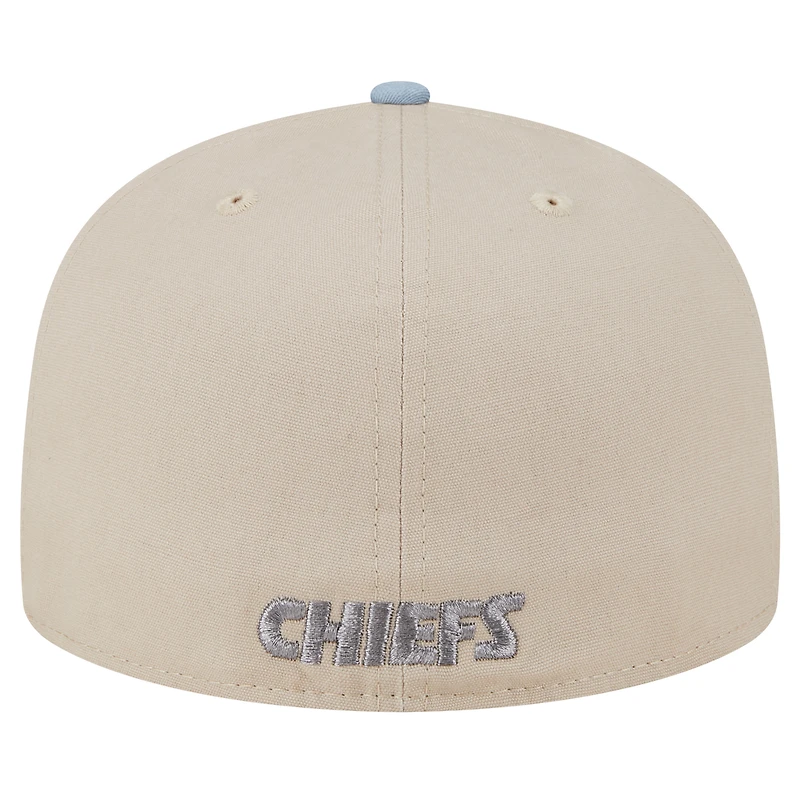 Men's New Era Stone/Light Blue Kansas City Chiefs Originals Lifestyle Two-Tone 59FIFTY Fitted Hat