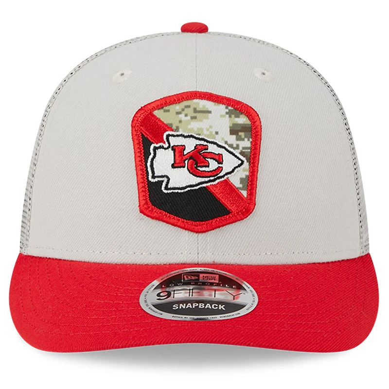 Men's New Era  Stone/Red Kansas City Chiefs 2023 Salute To Service Low Profile 59FIFTY Fitted Hat