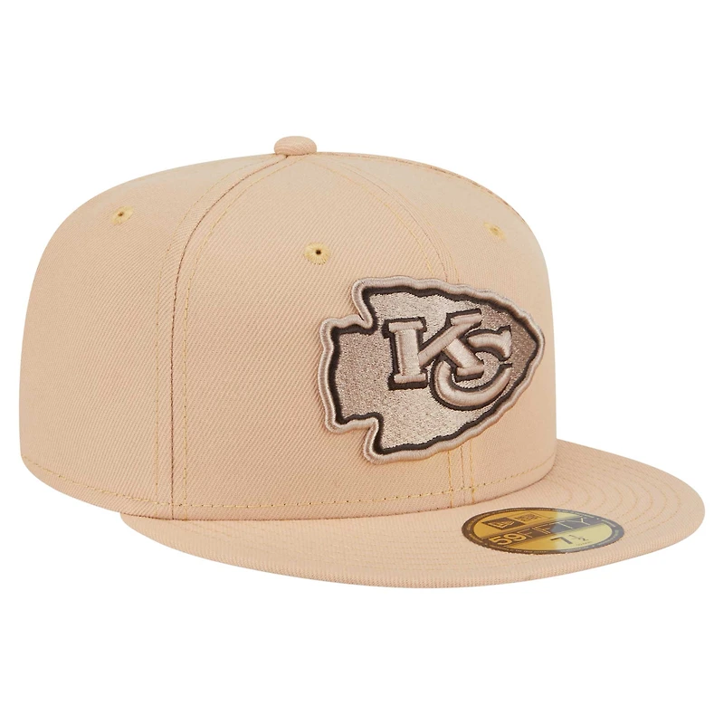 Men's New Era Tan Kansas City Chiefs Candied Pecan 59FIFTY Fitted Hat