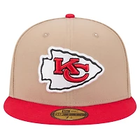 Men's New Era Tan Kansas City Chiefs  Logo Main 59FIFTY Fitted Hat
