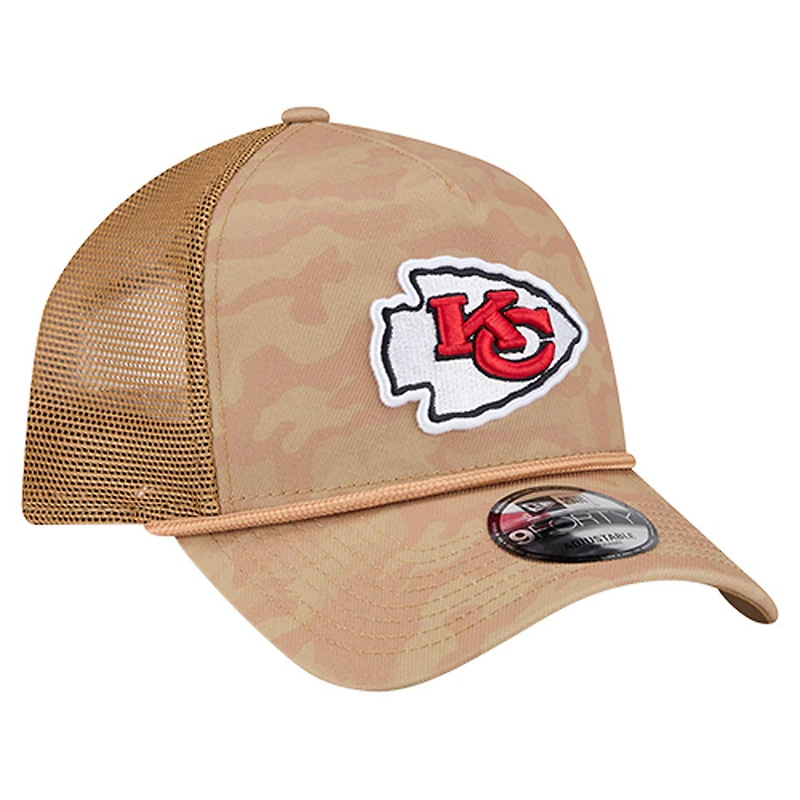 Casquette ajustable 9FORTY pour homme New Era Tan Kansas City Chiefs Wheat Camo